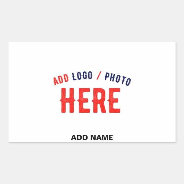 STYLISH MODERN CUSTOMIZABLE WHITE VERIFIED BRANDED RECTANGULAR STICKER (Front)