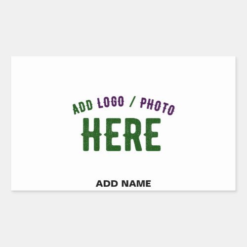 STYLISH MODERN CUSTOMIZABLE WHITE VERIFIED BRANDED RECTANGULAR STICKER