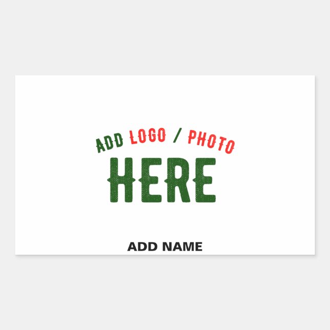 STYLISH MODERN CUSTOMIZABLE WHITE VERIFIED BRANDED RECTANGULAR STICKER (Front)