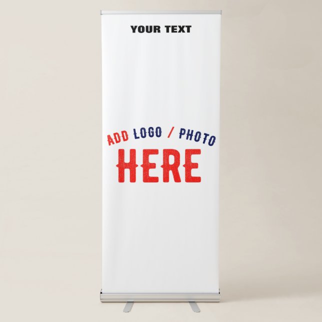 STYLISH MODERN CUSTOMIZABLE WHITE VERIFIED BRANDED RETRACTABLE BANNER (Front)