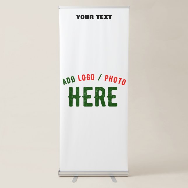 STYLISH MODERN CUSTOMIZABLE WHITE VERIFIED BRANDED RETRACTABLE BANNER (Front)