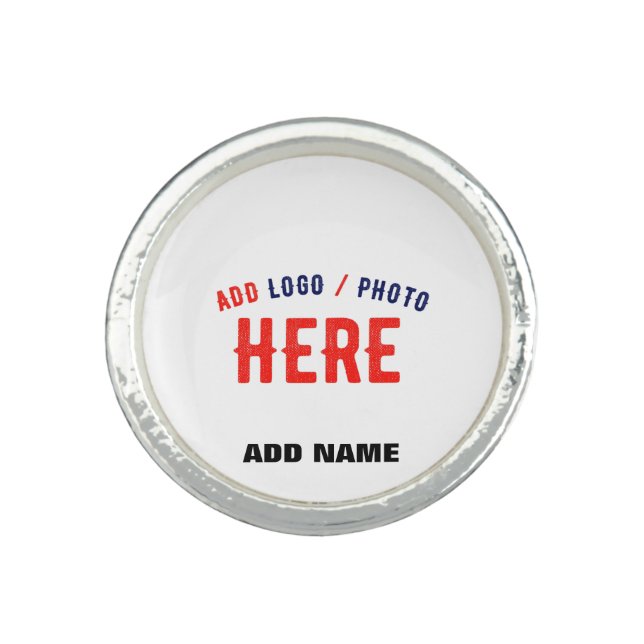 STYLISH MODERN CUSTOMIZABLE WHITE VERIFIED BRANDED RING (Front)