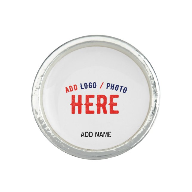 STYLISH MODERN CUSTOMIZABLE WHITE VERIFIED BRANDED RING (Front)