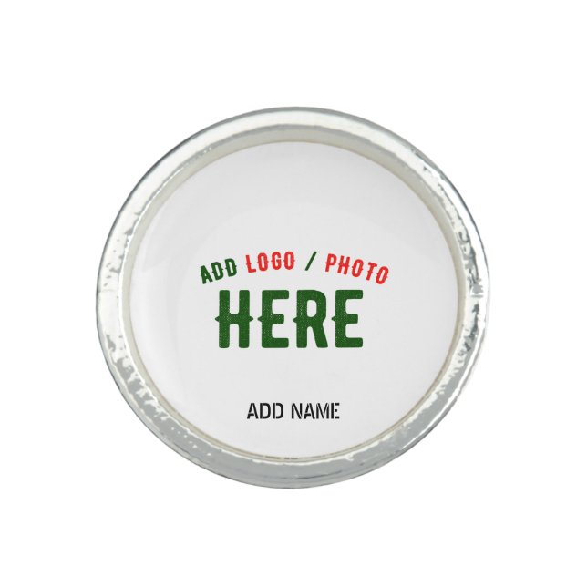 STYLISH MODERN CUSTOMIZABLE WHITE VERIFIED BRANDED RING (Front)