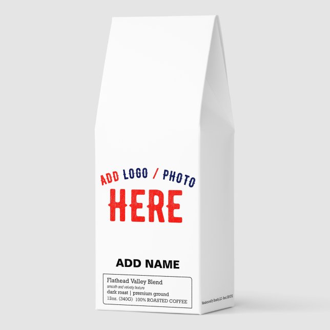 STYLISH MODERN CUSTOMIZABLE WHITE VERIFIED BRANDED ROASTED COFFEE (Front)