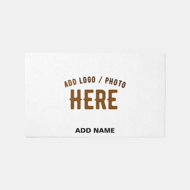 STYLISH MODERN CUSTOMIZABLE WHITE VERIFIED BRANDED RUG (Front)