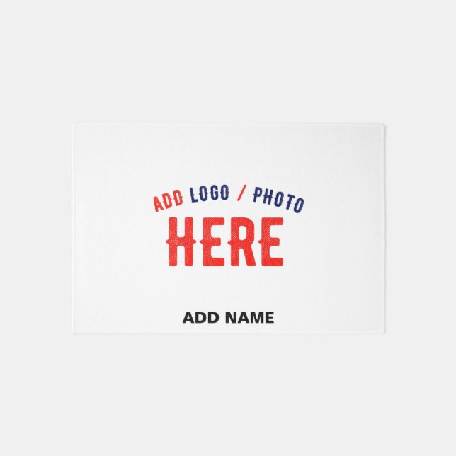 STYLISH MODERN CUSTOMIZABLE WHITE VERIFIED BRANDED RUG (Front)