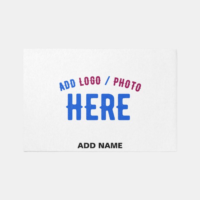 STYLISH MODERN CUSTOMIZABLE WHITE VERIFIED BRANDED RUG (Front)