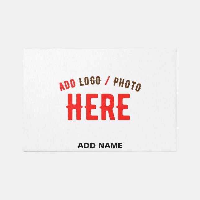 STYLISH MODERN CUSTOMIZABLE WHITE VERIFIED BRANDED RUG (Front)