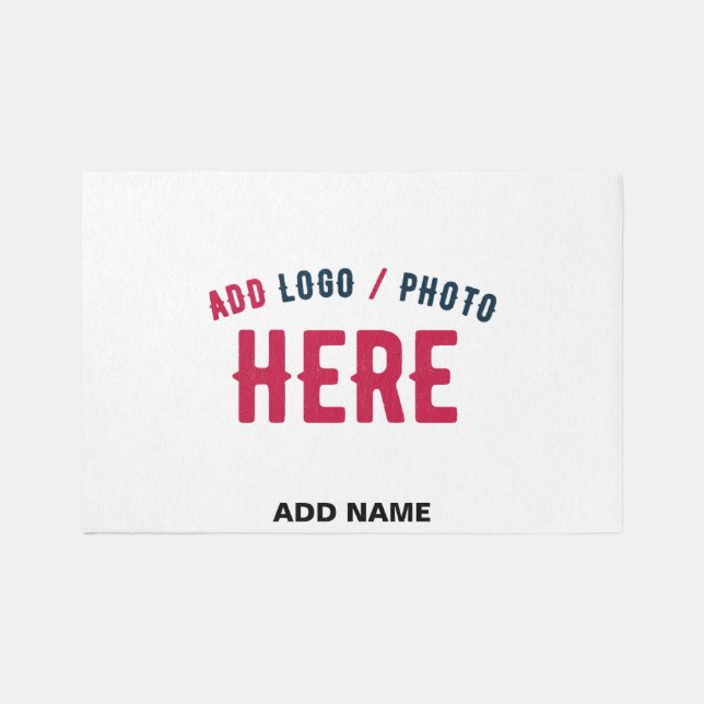 STYLISH MODERN CUSTOMIZABLE WHITE VERIFIED BRANDED RUG (Front)