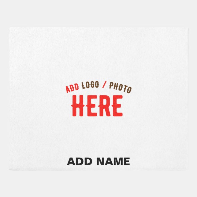 STYLISH MODERN CUSTOMIZABLE WHITE VERIFIED BRANDED RUG (Front)