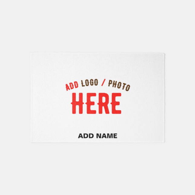 STYLISH MODERN CUSTOMIZABLE WHITE VERIFIED BRANDED RUG (Front)