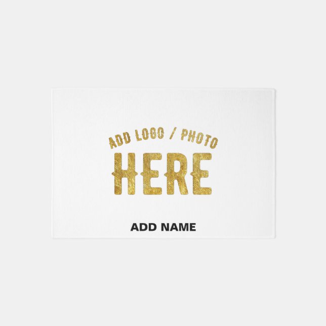 STYLISH MODERN CUSTOMIZABLE WHITE VERIFIED BRANDED RUG (Front)