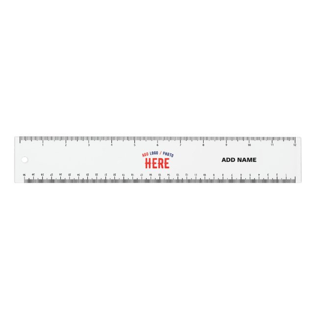 STYLISH MODERN CUSTOMIZABLE WHITE VERIFIED BRANDED RULER (Front)