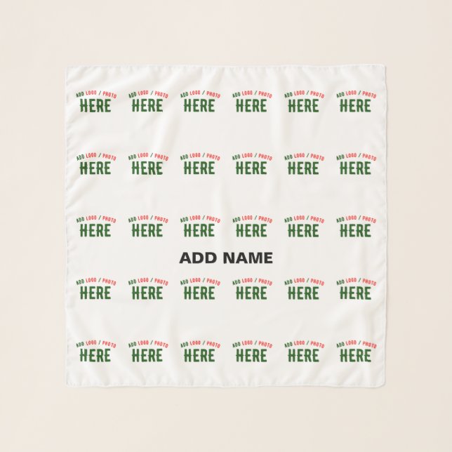 STYLISH MODERN CUSTOMIZABLE WHITE VERIFIED BRANDED SCARF (Front)