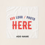 STYLISH MODERN CUSTOMIZABLE WHITE VERIFIED BRANDED SCARF<br><div class="desc">THIS IS A DESIGN FITTING FOR EVERYONE.YOU CAN CHANGE, RESIZE OR ADD LOGO, PHOTO, TEXT AND COLOURS THE WAY YOU LIKE.THANK YOU.</div>