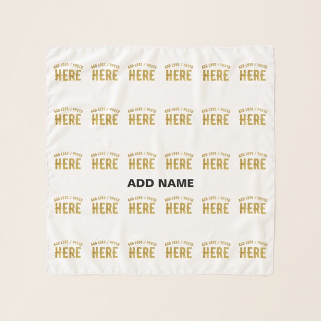 STYLISH MODERN CUSTOMIZABLE WHITE VERIFIED BRANDED SCARF (Front)