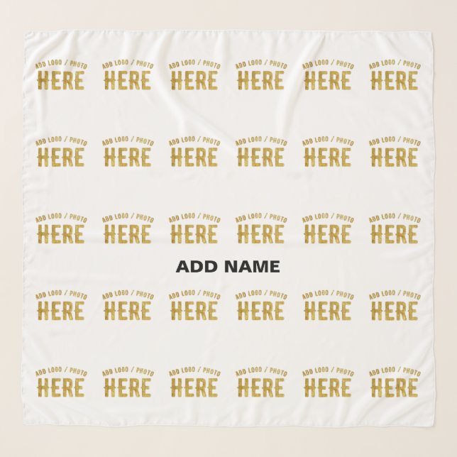 STYLISH MODERN CUSTOMIZABLE WHITE VERIFIED BRANDED SCARF (Front)