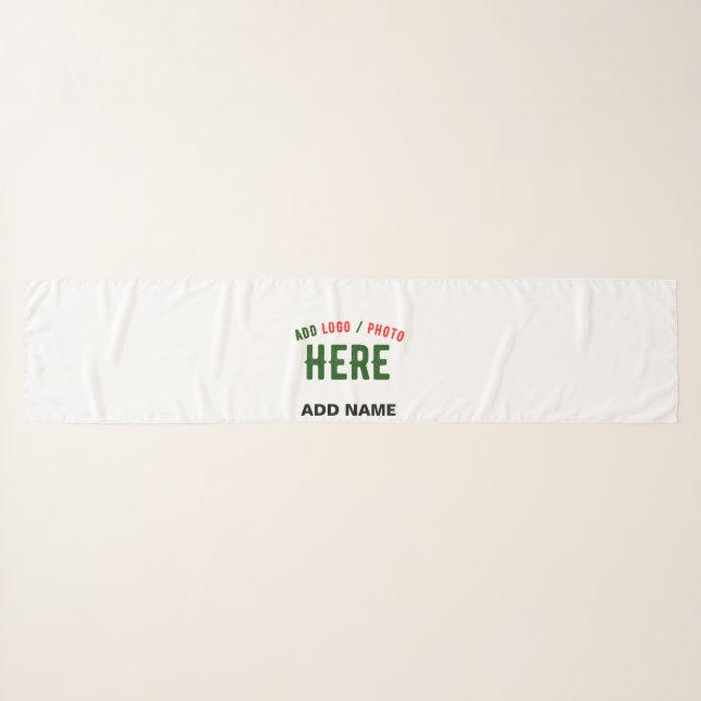 STYLISH MODERN CUSTOMIZABLE WHITE VERIFIED BRANDED SCARF (Front (Horizontal))