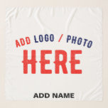 STYLISH MODERN CUSTOMIZABLE WHITE VERIFIED BRANDED SCARF<br><div class="desc">THIS IS A DESIGN FITTING FOR EVERYONE.YOU CAN CHANGE, RESIZE OR ADD LOGO, PHOTO, TEXT AND COLOURS THE WAY YOU LIKE.THANK YOU.</div>