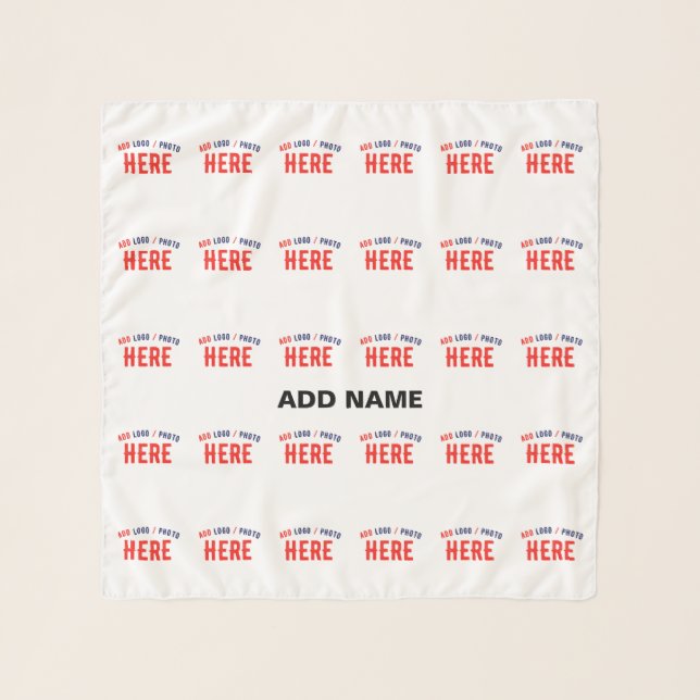 STYLISH MODERN CUSTOMIZABLE WHITE VERIFIED BRANDED SCARF (Front)