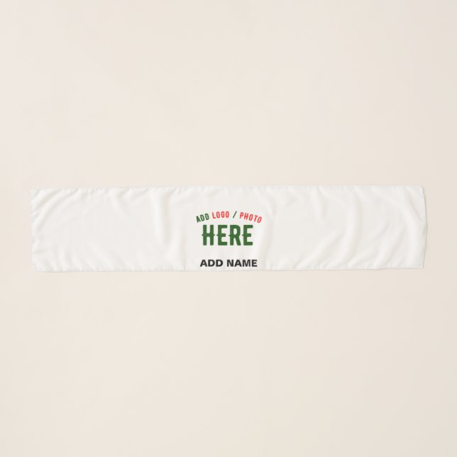 STYLISH MODERN CUSTOMIZABLE WHITE VERIFIED BRANDED SCARF (Front (Horizontal))