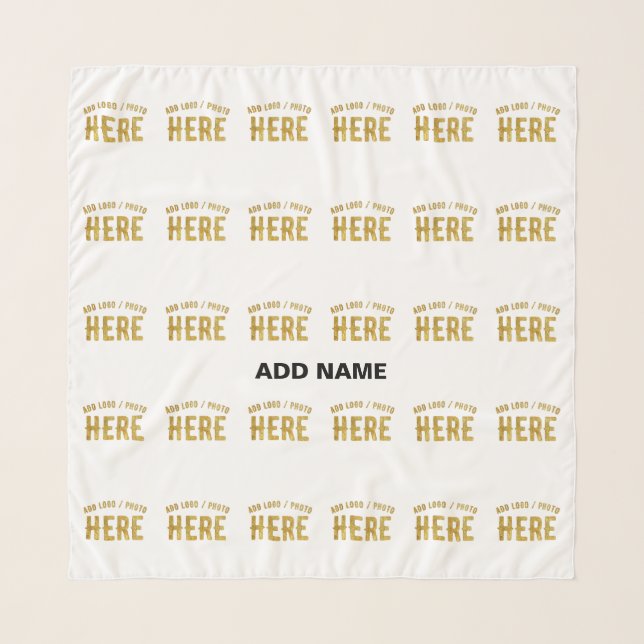 STYLISH MODERN CUSTOMIZABLE WHITE VERIFIED BRANDED SCARF (Front)