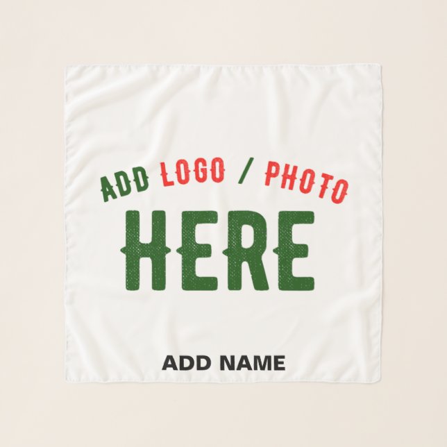 STYLISH MODERN CUSTOMIZABLE WHITE VERIFIED BRANDED SCARF (Front)