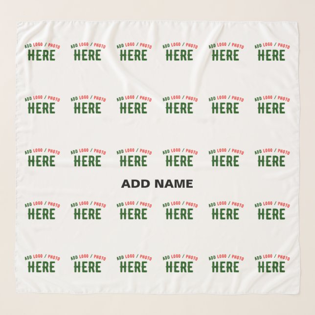 STYLISH MODERN CUSTOMIZABLE WHITE VERIFIED BRANDED SCARF (Front)