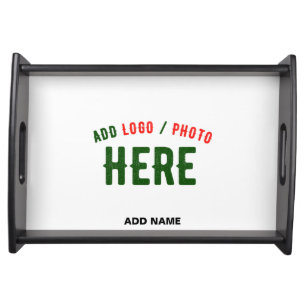 STYLISH MODERN CUSTOMIZABLE WHITE VERIFIED BRANDED SERVING TRAY