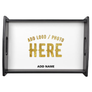 STYLISH MODERN CUSTOMIZABLE WHITE VERIFIED BRANDED SERVING TRAY