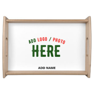 STYLISH MODERN CUSTOMIZABLE WHITE VERIFIED BRANDED SERVING TRAY