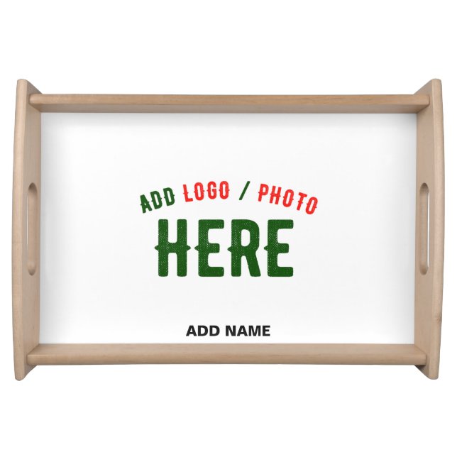 STYLISH MODERN CUSTOMIZABLE WHITE VERIFIED BRANDED SERVING TRAY (Front)