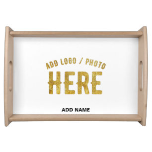 STYLISH MODERN CUSTOMIZABLE WHITE VERIFIED BRANDED SERVING TRAY