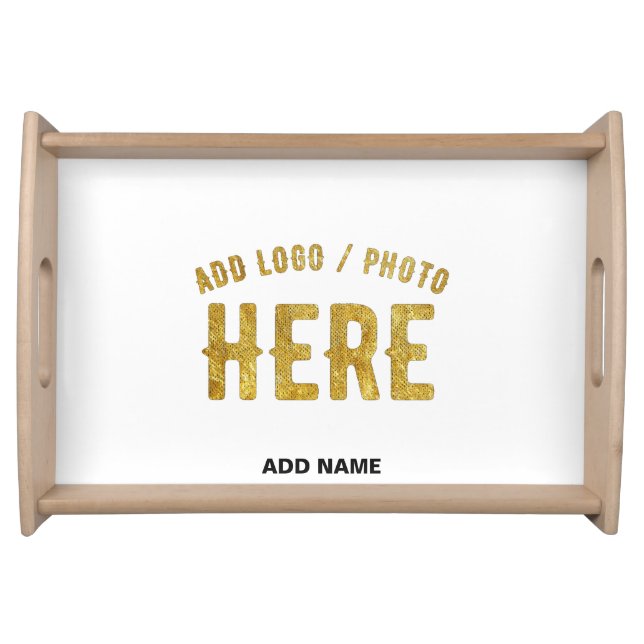 STYLISH MODERN CUSTOMIZABLE WHITE VERIFIED BRANDED SERVING TRAY (Front)