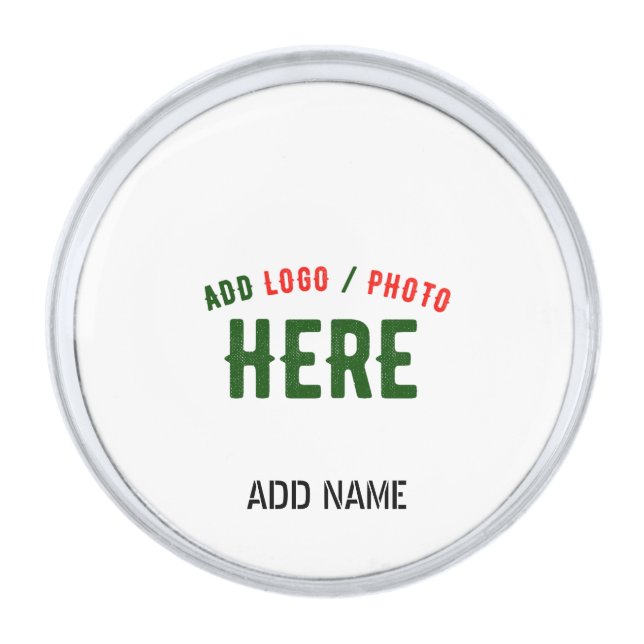 STYLISH MODERN CUSTOMIZABLE WHITE VERIFIED BRANDED SILVER FINISH LAPEL PIN (Front)