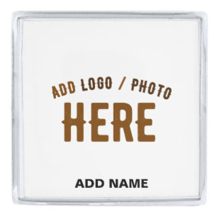 STYLISH MODERN CUSTOMIZABLE WHITE VERIFIED BRANDED SILVER FINISH LAPEL PIN