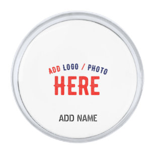 STYLISH MODERN CUSTOMIZABLE WHITE VERIFIED BRANDED SILVER FINISH LAPEL PIN