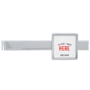 STYLISH MODERN CUSTOMIZABLE WHITE VERIFIED BRANDED SILVER FINISH TIE BAR