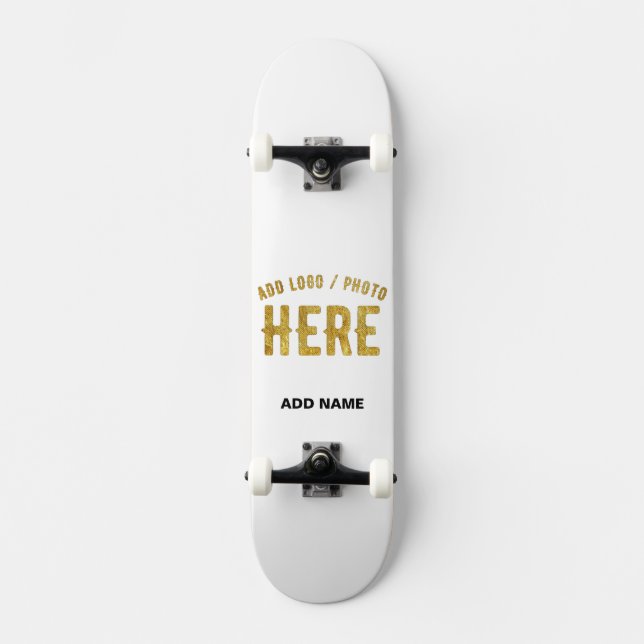 STYLISH MODERN CUSTOMIZABLE WHITE VERIFIED BRANDED SKATEBOARD (Front)