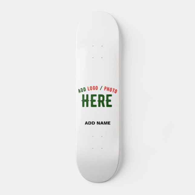 STYLISH MODERN CUSTOMIZABLE WHITE VERIFIED BRANDED SKATEBOARD (Front)