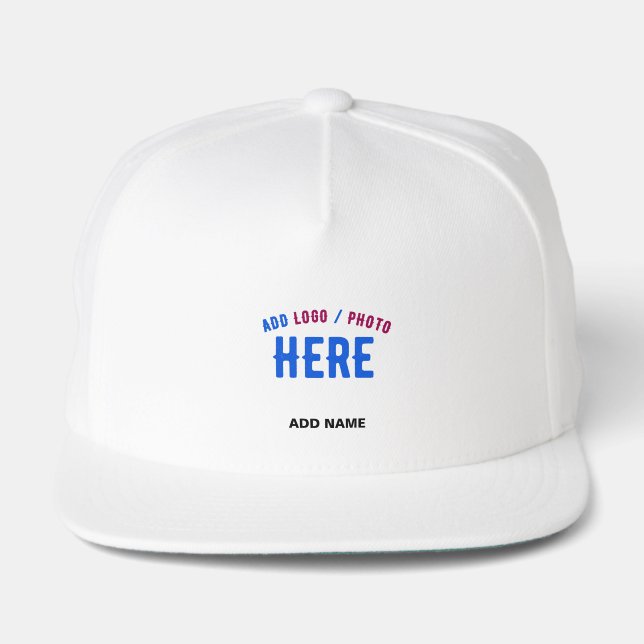 STYLISH MODERN CUSTOMIZABLE WHITE VERIFIED BRANDED SNAP BACK HAT (Front)