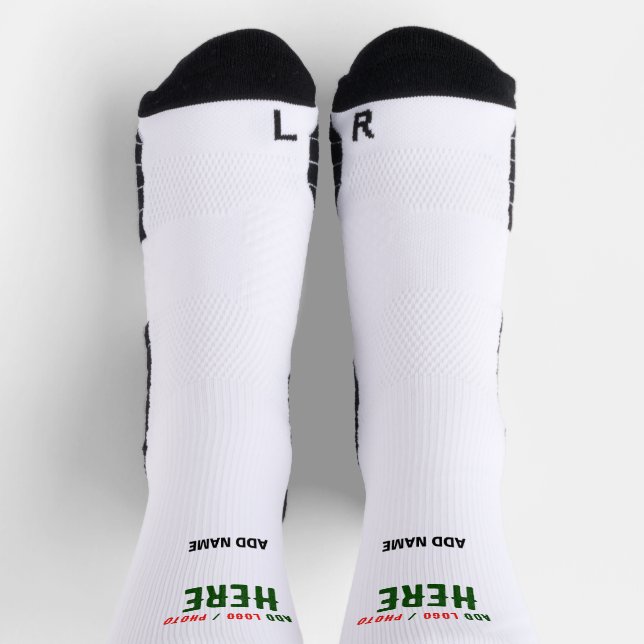 STYLISH MODERN CUSTOMIZABLE WHITE VERIFIED BRANDED SOCKS (Top)
