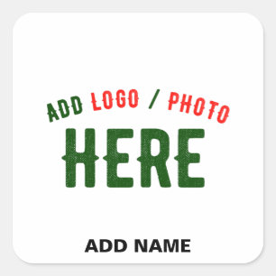 STYLISH MODERN CUSTOMIZABLE WHITE VERIFIED BRANDED SQUARE STICKER
