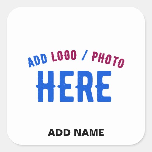 STYLISH MODERN CUSTOMIZABLE WHITE VERIFIED BRANDED SQUARE STICKER