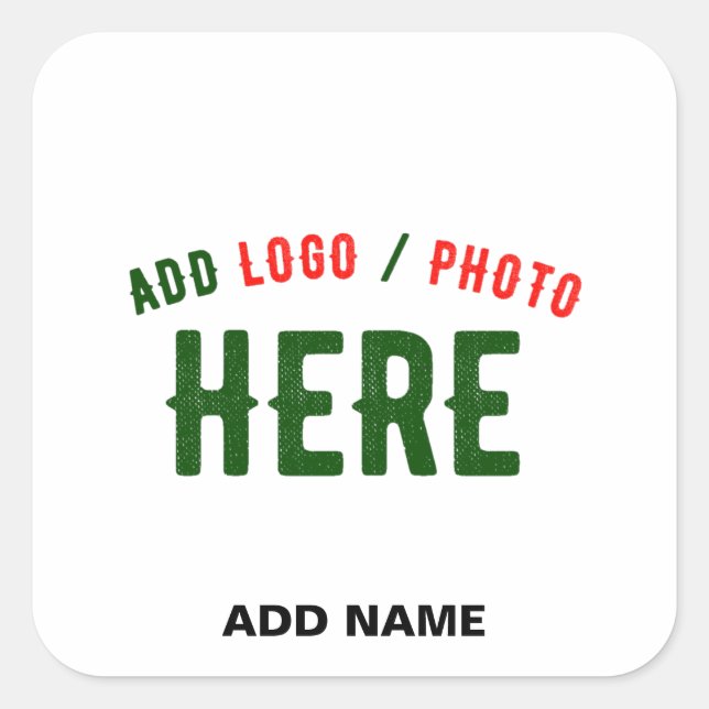 STYLISH MODERN CUSTOMIZABLE WHITE VERIFIED BRANDED SQUARE STICKER (Front)