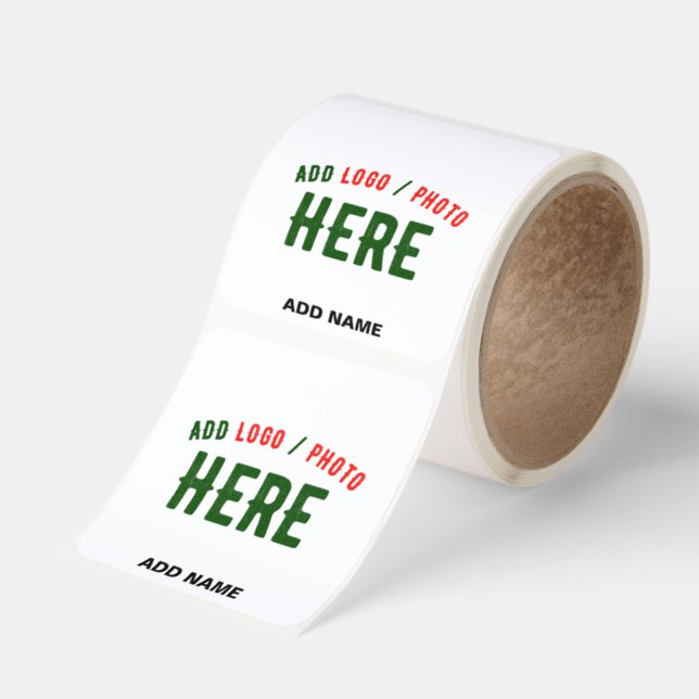 STYLISH MODERN CUSTOMIZABLE WHITE VERIFIED BRANDED SQUARE STICKER (Roll)