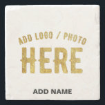 STYLISH MODERN CUSTOMIZABLE WHITE VERIFIED BRANDED STONE COASTER<br><div class="desc">THIS IS A DESIGN FITTING FOR CUSTOMERS.YOU CAN CHANGE, RESIZE OR ADD LOGO, PHOTO, TEXT AND COLOURS THE WAY YOU LIKE.THANK YOU.</div>