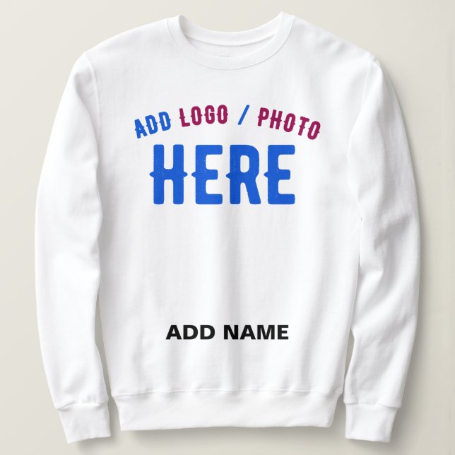 STYLISH MODERN CUSTOMIZABLE WHITE VERIFIED BRANDED SWEATSHIRT (Design Front)