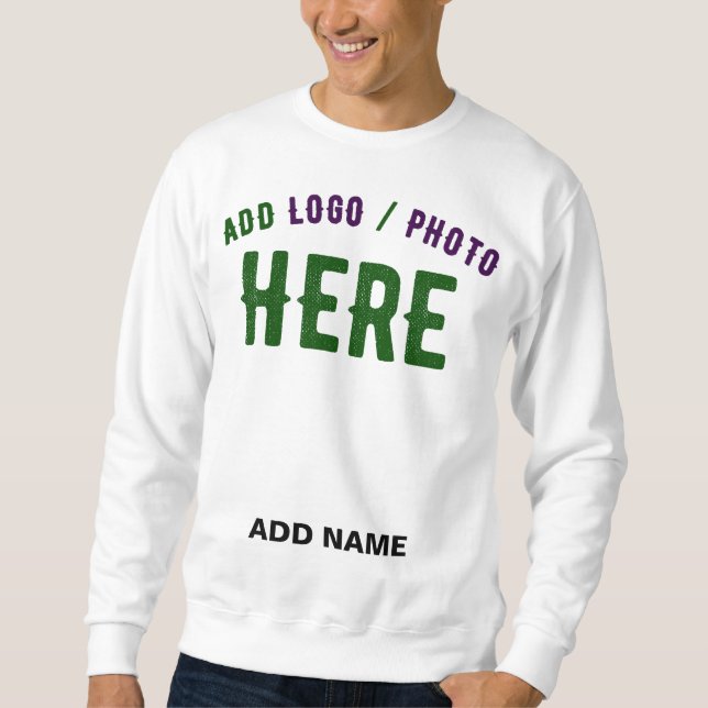 STYLISH MODERN CUSTOMIZABLE WHITE VERIFIED BRANDED SWEATSHIRT (Front)